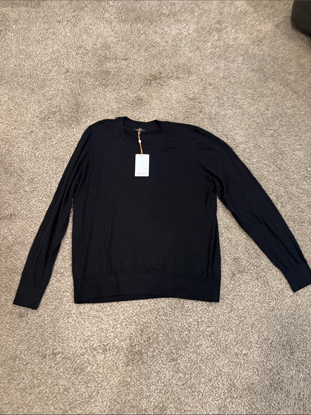 Quince Black Crewneck Sweater